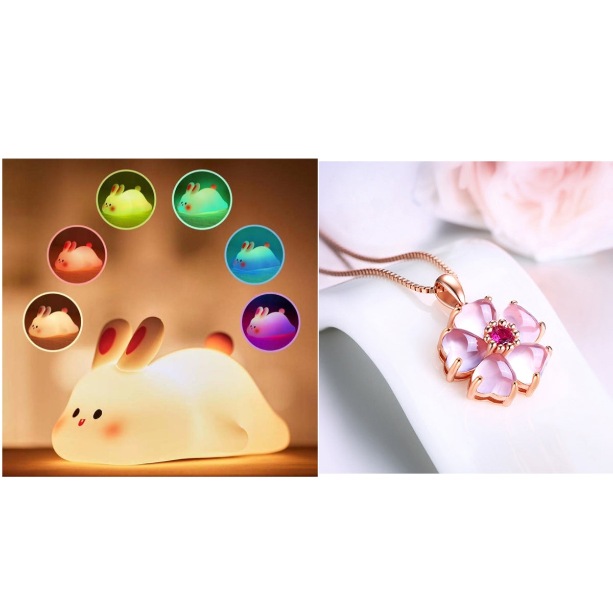 Cute Bunny Night Light — Touch Sensor Silicone Lamp