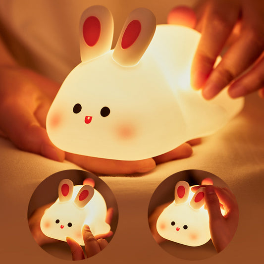 Cute Bunny Night Light — Touch Sensor Silicone Lamp