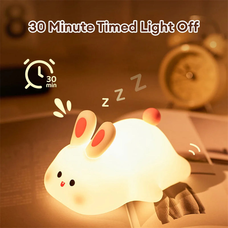 Cute Bunny Night Light — Touch Sensor Silicone Lamp