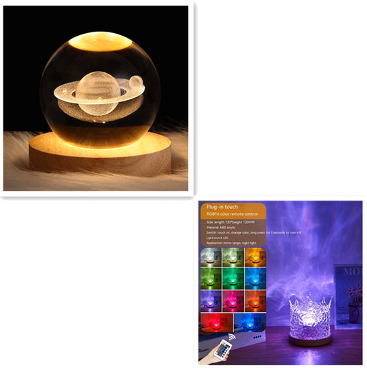 Crystal Water Ripple Lamp — 16 Colors RGB Night Light