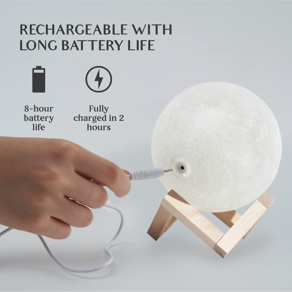 Moon Lamp 16 Colors — LED Night Light with Remote & Wood Stand