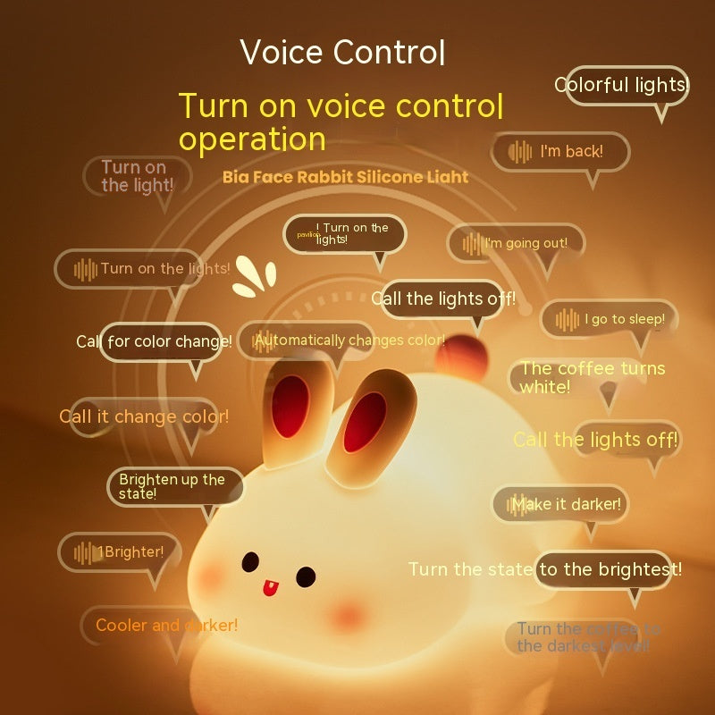 Cute Bunny Night Light — Touch Sensor Silicone Lamp