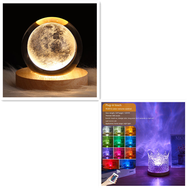 Crystal Water Ripple Lamp — 16 Colors RGB Night Light